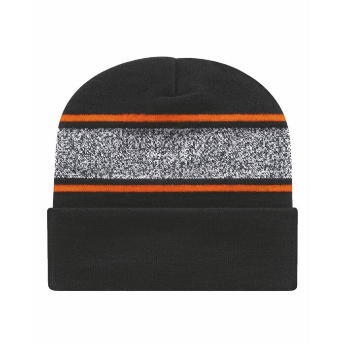 USA-Made Variegated Striped Cuffed Beanie Thumbnail