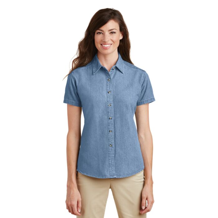 Port & Company Women's Short Sleeve Value Denim Shirt LSP11 Women's Short Sleeve Value Denim Shirt Thumbnail