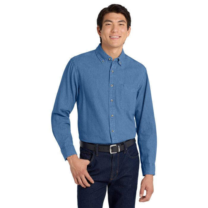 Port Authority Tall Long Sleeve Denim Shirt TLS600 Tall Long Sleeve Denim Shirt Thumbnail