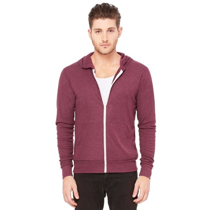 Bella + Canvas Unisex Triblend Lightweight Full-Zip Hooded Long Sleeve Tee 3939 Unisex Triblend Lightweight Full-Zip Hooded Long Sleeve Tee Thumbnail