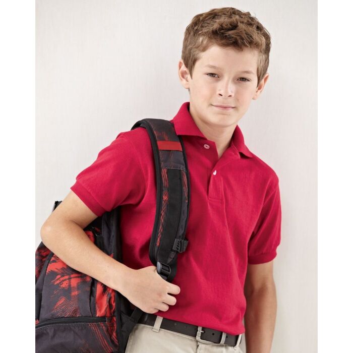 Hanes Youth EcoSmart® Jersey Polo 054Y Youth EcoSmart® Jersey Polo Thumbnail