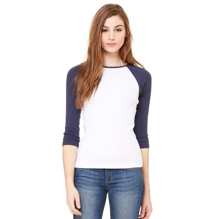 Bella + Canvas Women’s 1X1 Baby Rib Raglan Three-Quarter Sleeve Tee 2000 Women’s 1X1 Baby Rib Raglan Three-Quarter Sleeve Tee Thumbnail