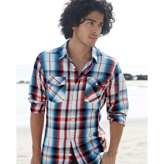 Burnside Men's Plaid Shirt 8202 Men's Plaid Shirt Thumbnail
