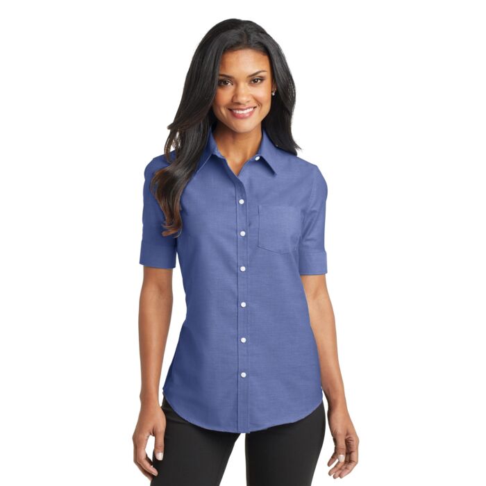 Port Authority Women's Short Sleeve SuperPro Oxford Shirt L659 Women's Short Sleeve SuperPro Oxford Shirt Thumbnail