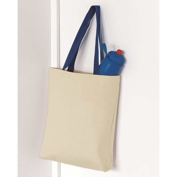 Q-Tees 11L Canvas Tote with Contrast-Color Handles Q4400 11L Canvas Tote with Contrast-Color Handles Thumbnail