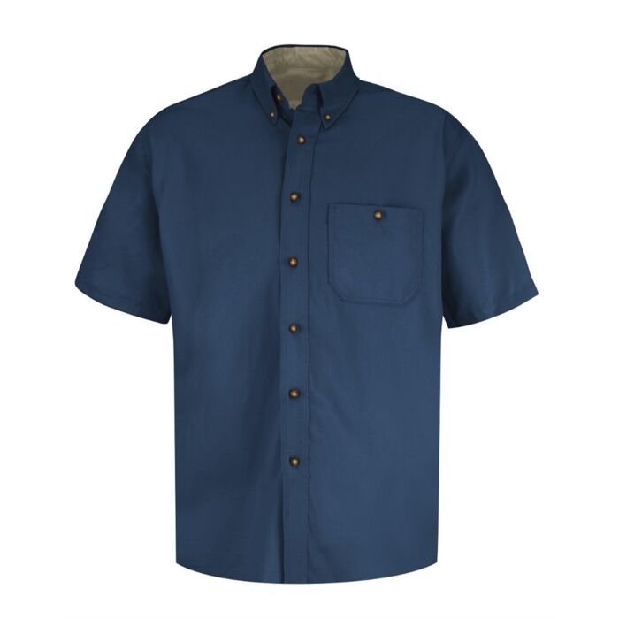 Men's Short Sleeve 100% Cotton Dress Shirt Thumbnail