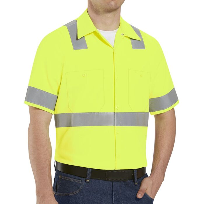 Red Kap Men's Tall High Visibility Safety Short Sleeve Work Shirt SS24HVT Men's Tall High Visibility Safety Short Sleeve Work Shirt Thumbnail