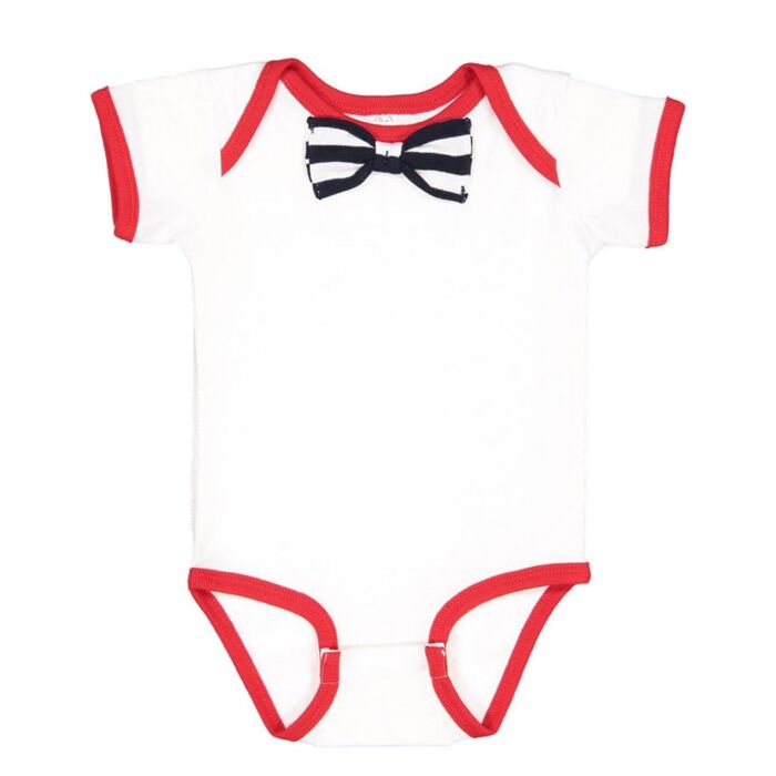 Rabbit Skins Infant Baby Rib Bow Tie Bodysuit 4407 Infant Baby Rib Bow Tie Bodysuit Thumbnail