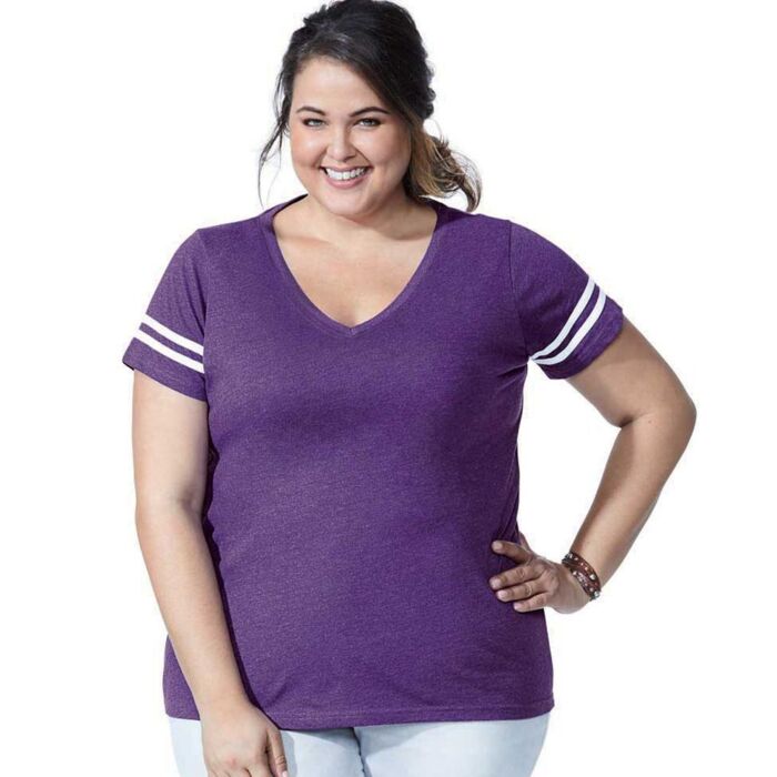 LAT Women's Curvy Collection Vintage Football T-Shirt 3837 Women's Curvy Collection Vintage Football T-Shirt Thumbnail