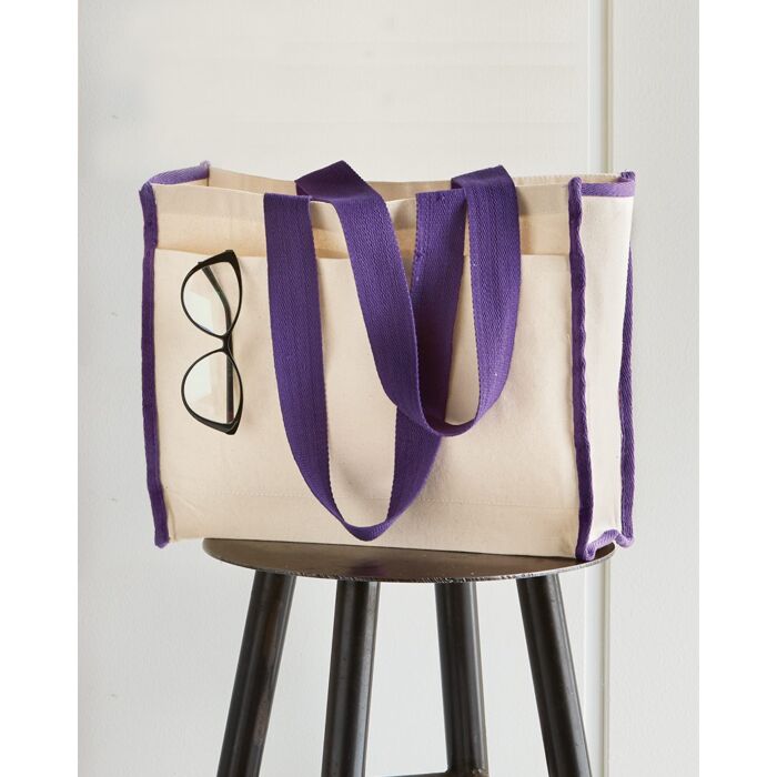 Q-Tees 14L Tote with Contrast-Color Handles Q1100 14L Tote with Contrast-Color Handles Thumbnail