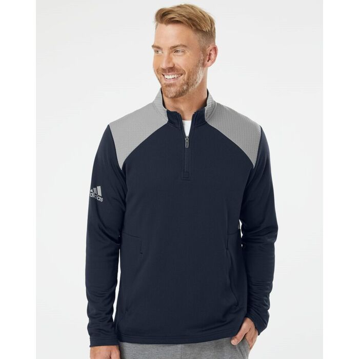 Textured Mixed Media Quarter-Zip Pullover Thumbnail