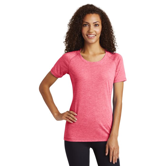 Sport Tek Ladies PosiCharge ® Tri Blend Wicking Scoop Neck Raglan Tee LST400 Ladies PosiCharge ® Tri Blend Wicking Scoop Neck Raglan Tee Thumbnail