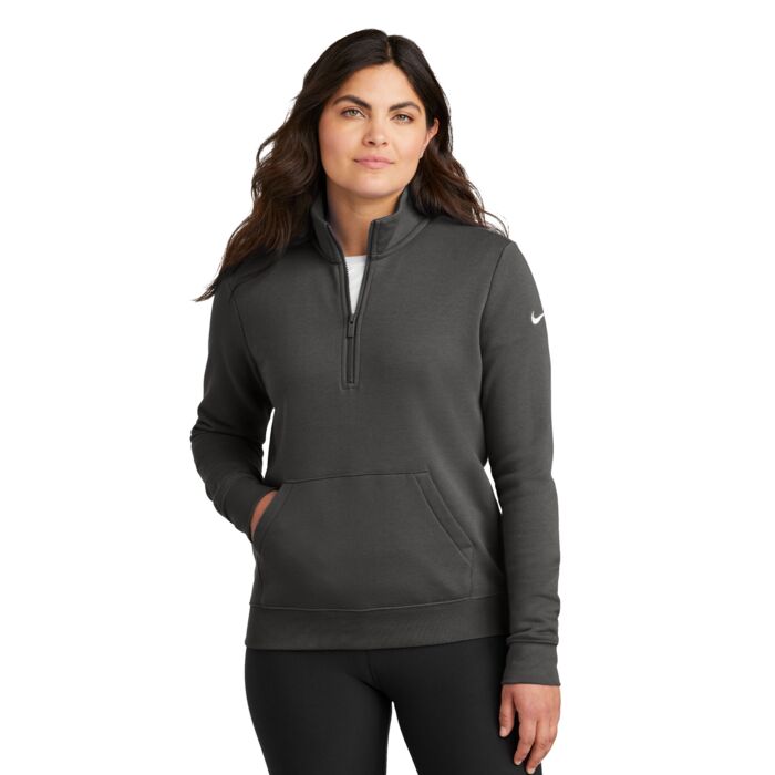 Nike Ladies Club Fleece Sleeve Swoosh 1/2 Zip NKDX6720 Ladies Club Fleece Sleeve Swoosh 1/2 Zip Thumbnail