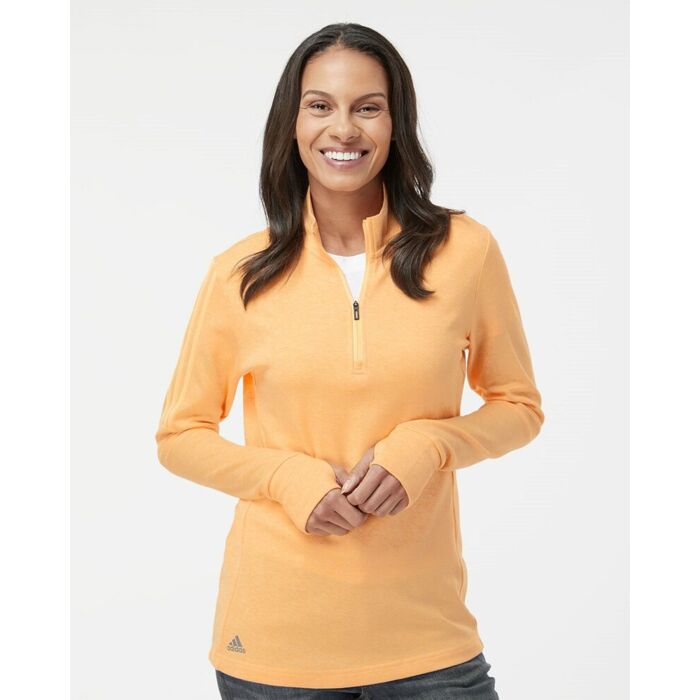 Adidas Women's 3-Stripes Quarter-Zip Sweater A555 Women's 3-Stripes Quarter-Zip Sweater Thumbnail