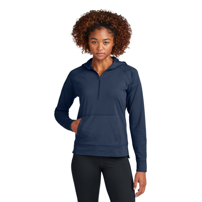 Sport Tek Ladies Sport Wick ® Stretch 1/2 Zip Hoodie LST856 Ladies Sport Wick ® Stretch 1/2 Zip Hoodie Thumbnail