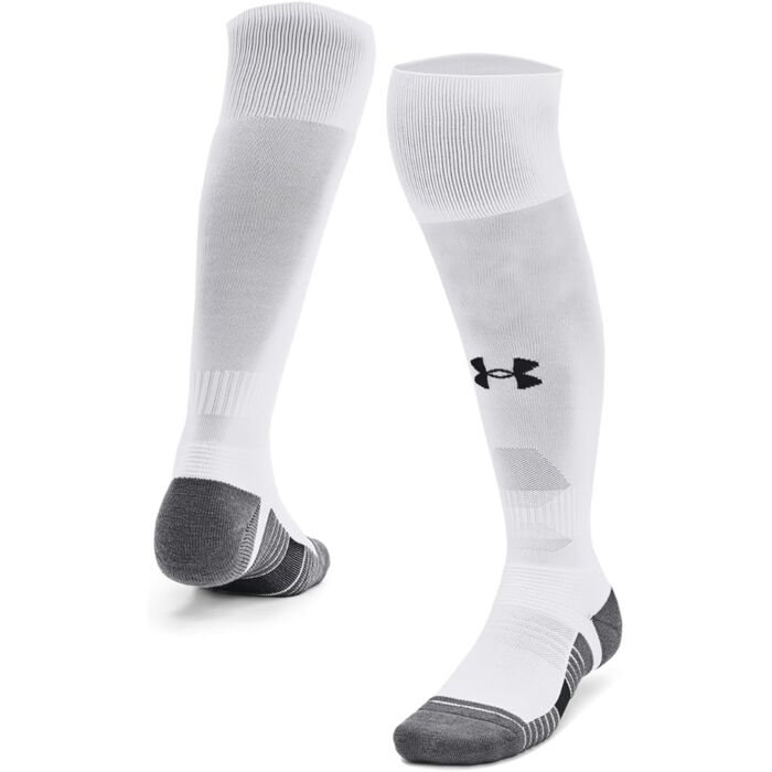 Unisex UA Team Over-The-Calf Socks (White / Pitch Gray / Black) Thumbnail