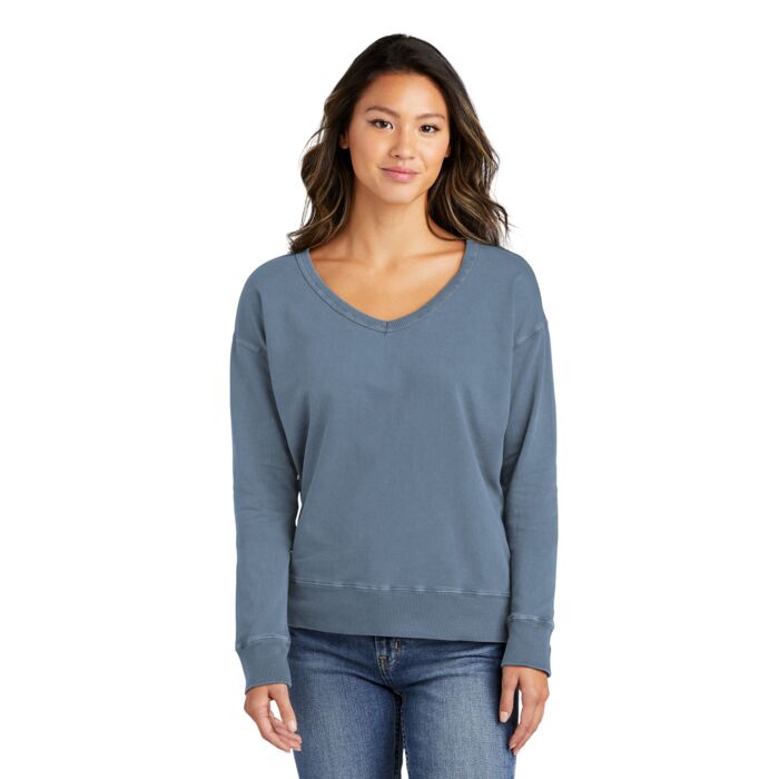 Garment Dyed V Neck Sweatshirt Thumbnail